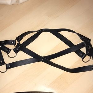 Black chest harness